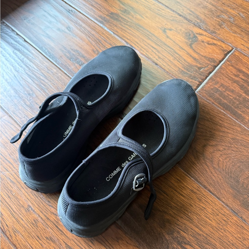 Comme des Garcons x Solomon Black Mary Jane Canvas Strap Shoes 9.5